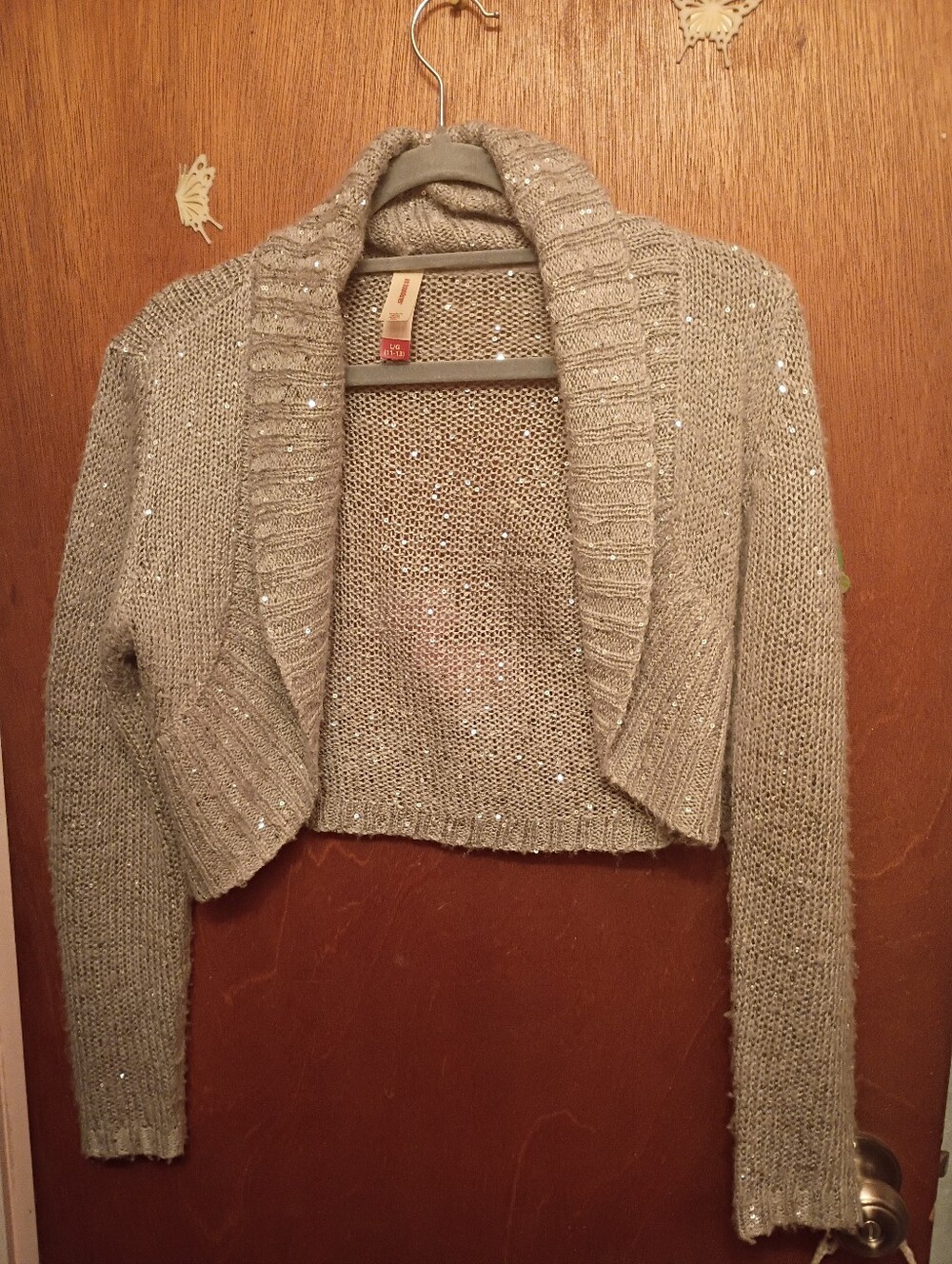 Sparkley Gray Shrug Sweater